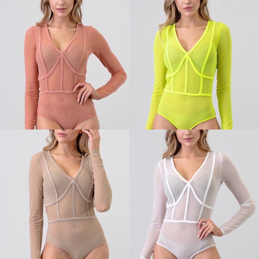 ‼️ Nude Mesh Bodysuit - Picture 5 of 6